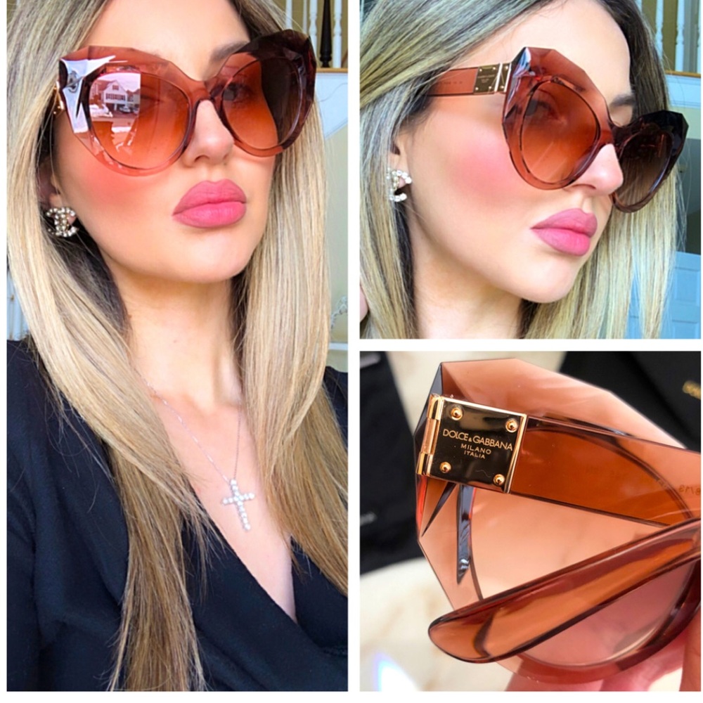 Dolce & Gabbana Oversized Amber Brown Gradient Sunglasses